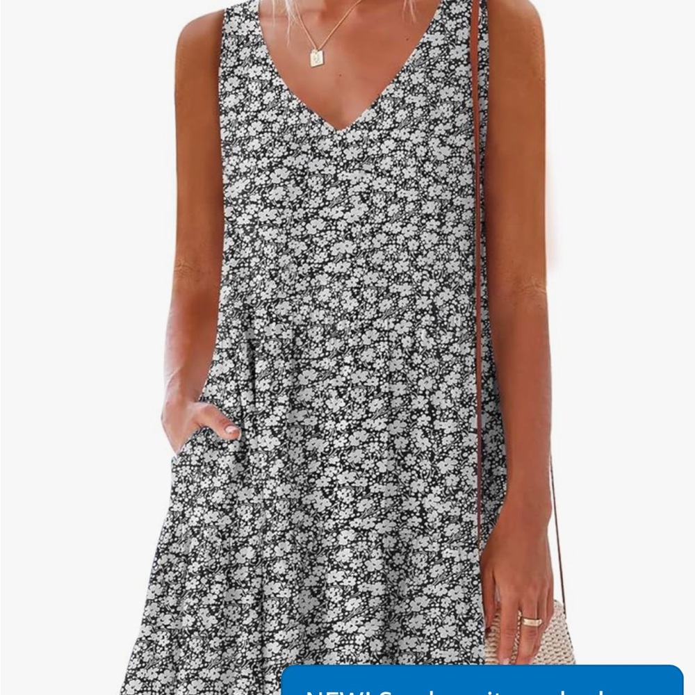 Floral Sleeveless V-Neck Dress